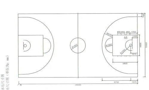 篮球场地标准尺寸图片高清，让你了解完整的比赛场地布局